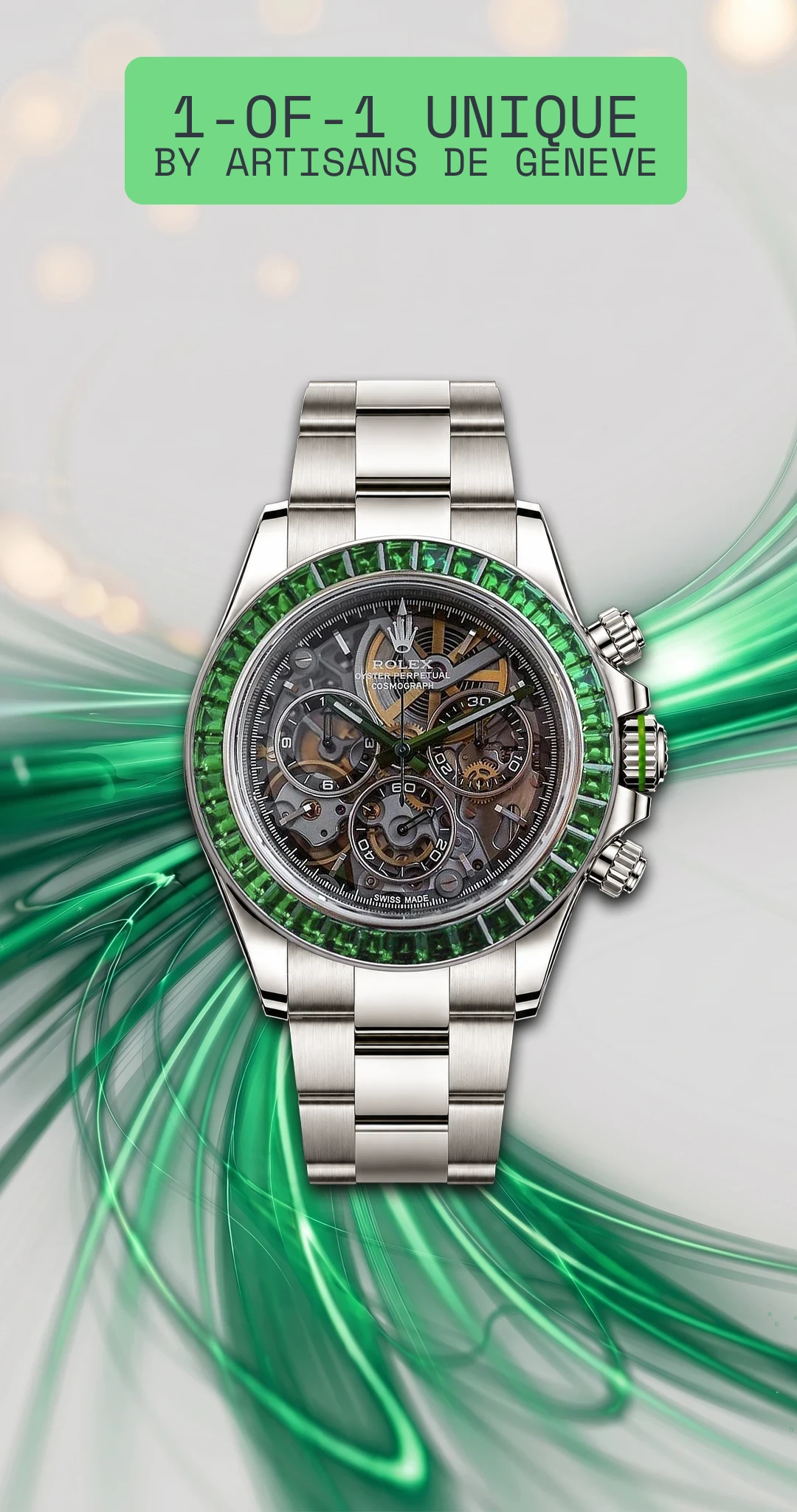 1-of-1 unique green Emerald artisans de geneve