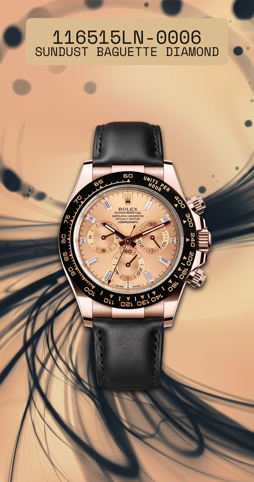 116515LN-0006 sundust Baguette Diamond leather