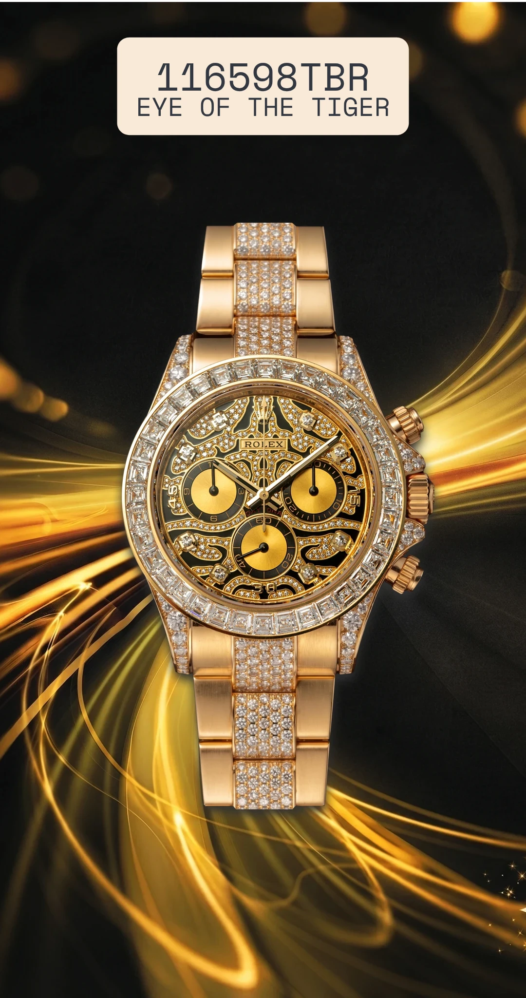 116598tbr eye of the tiger full gold bracelet