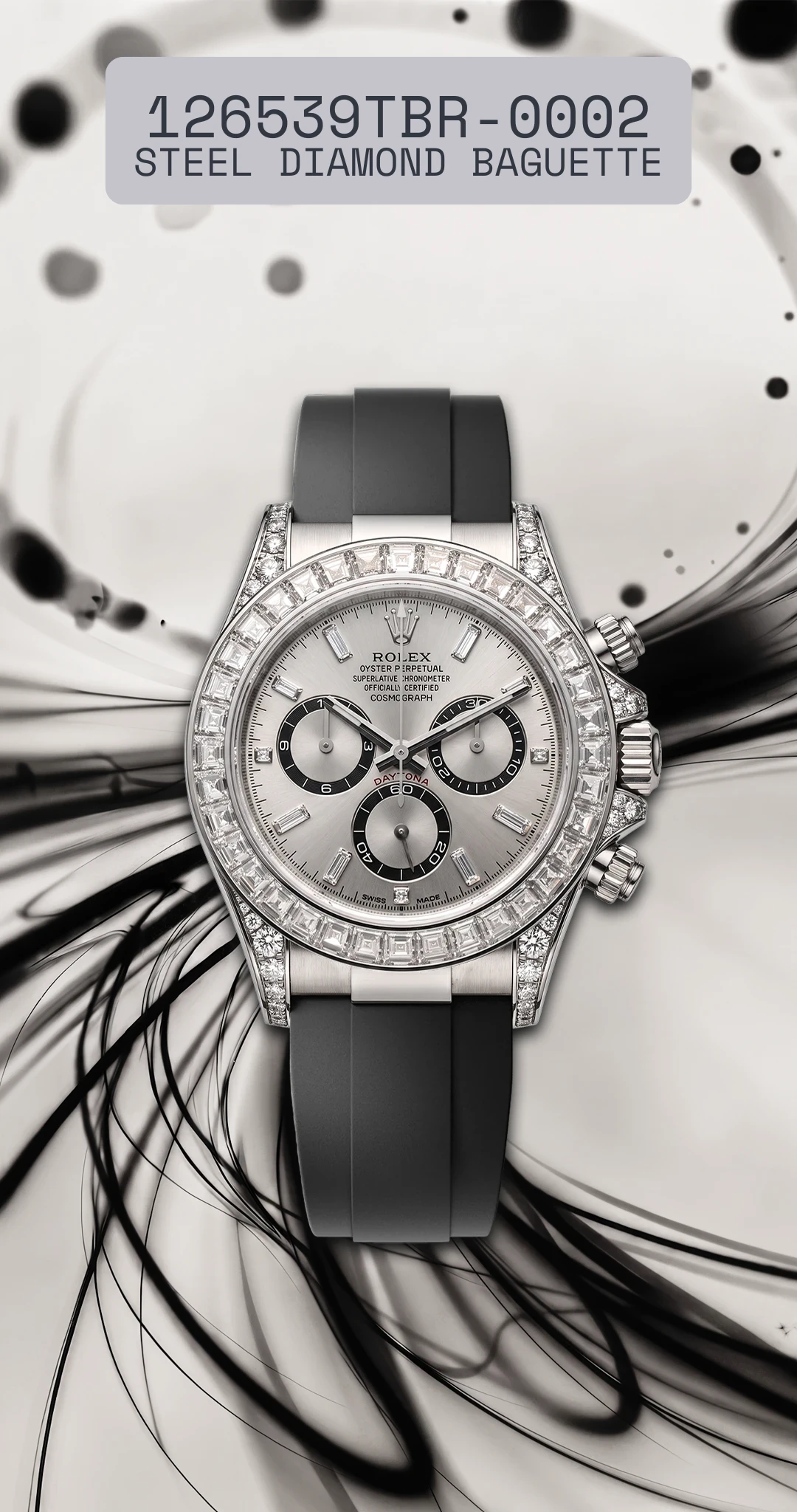 126539tbr-0002 steel diamond baguette