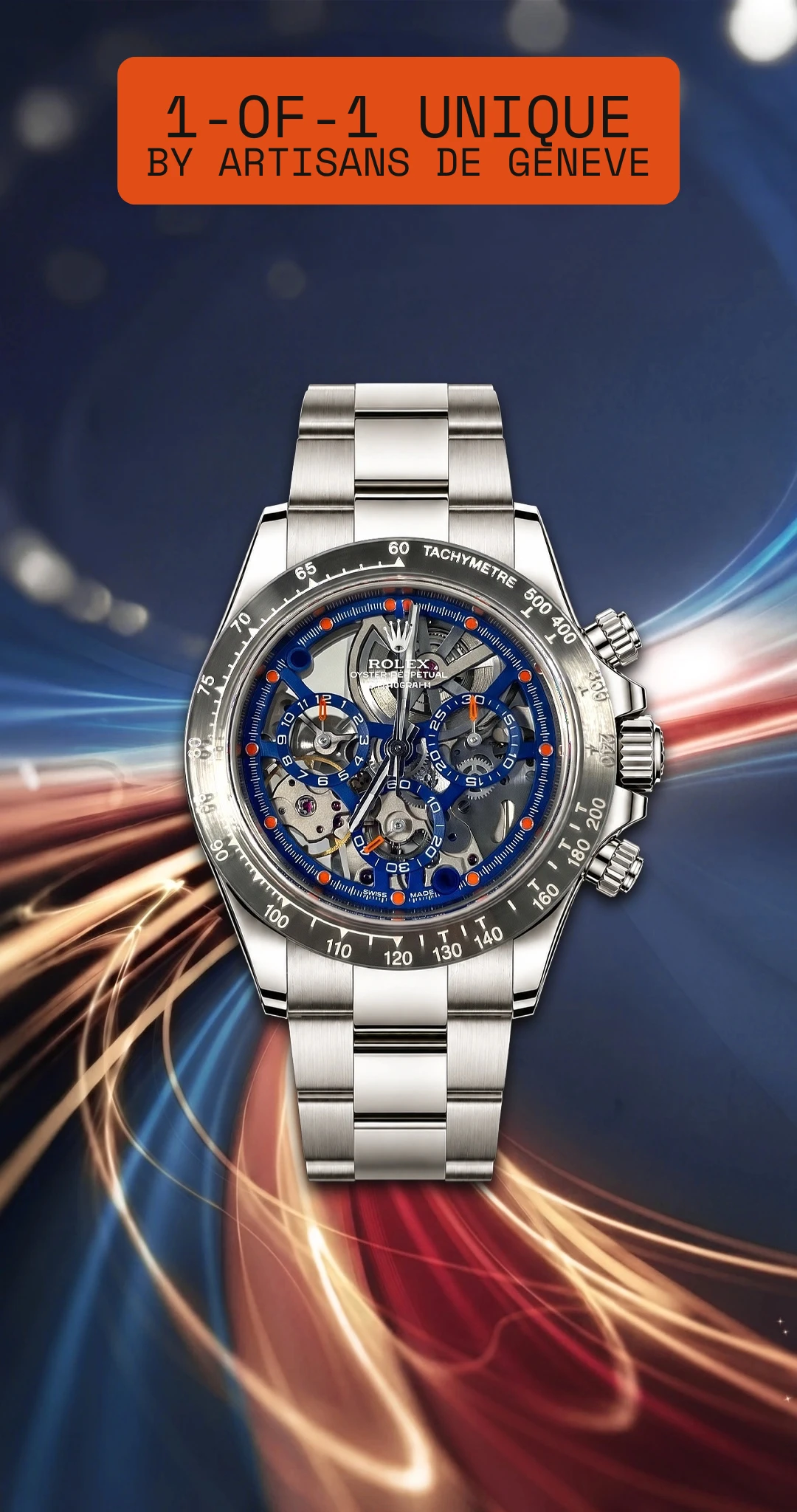 1-of-1 unique blue skeleton artisans geneve